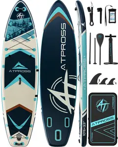 10'6''x33'' Inflatable Stand Up Paddle Board, 400lbs Extra Wide Stand Up Paddleboard with Anti-Slip EVA Deck, Premium SUP Accessories Kit, Non-Slip Stable Deck Boat for Yoga Fishing Surf
