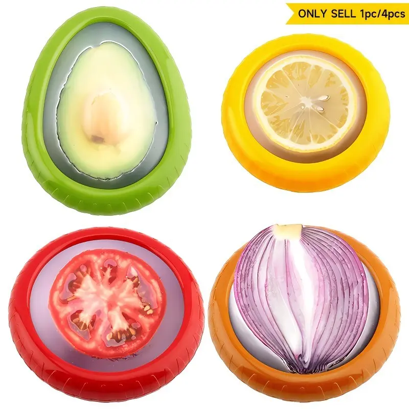 Reusable Fruit & Vegetable Container, 1/4-Count Food Preservation Saver Organizer, Airtight Food Storage Container for Home Kitchen Refrigerator, Produce and Utensils Storage, Fruit Storage Containers, Fridge Storage Container, Airtight Produce Keeper