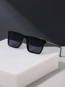 Unisex Retro Rectangular Frame Sunglasses, Lightweight Durable Fashion Shades for Vacation Casual Wear, Stylish Gift Idea, Sleek Rectangular Sunglasses