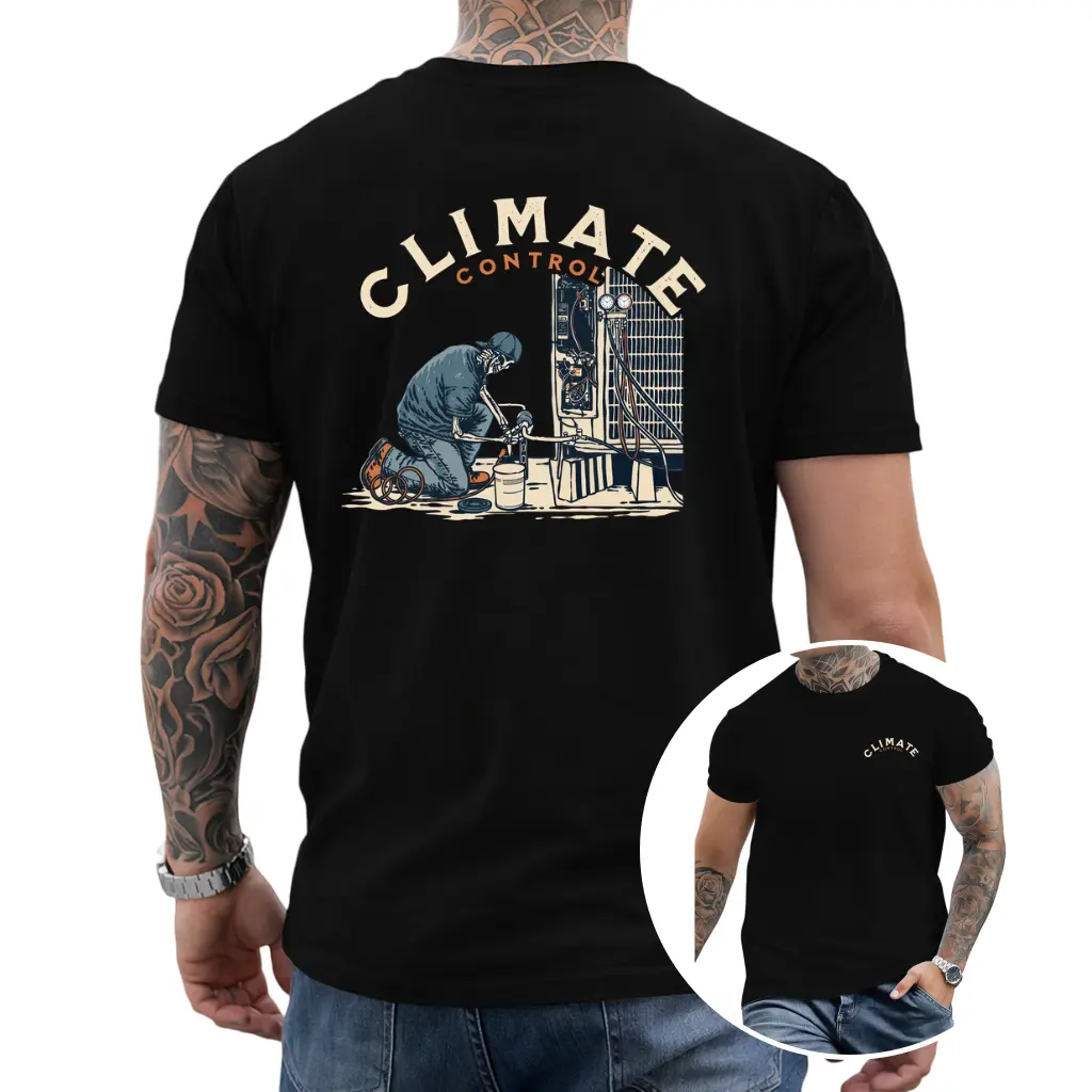 Workman 'Climate Control' T-Shirt, Limited Edition Graphic Tee, HVAC Technician Design Bold Streetwear Comfortable Fit