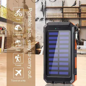 Boyuevi 10000mAh Solar Power Bank Compatible for Iphone/Android 12W Portable Charger Power Bank with 2 SOS Flashlight Battery Pack for Outdoor Camping Hiking outdoorfun