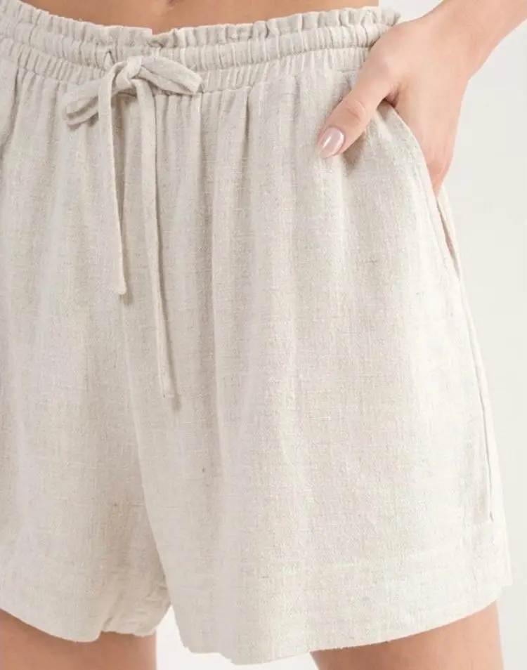 Taupe Linen Shorts