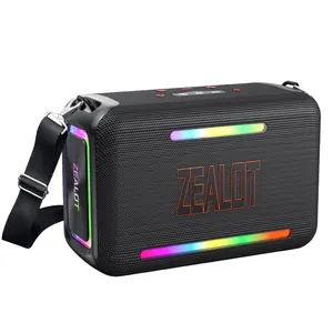 ZEALOT IPX7 Waterproof Bluetooth Speaker, 120W Powerful Bass HiFi Stereo, Portable with Shoulder Strap & RGB Lights, Perfect Gift for Camping, Pool, Party & Home Use, TWS/PD Fast Charge