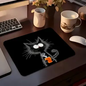 Anime Cat Theme Square Mousepads 45x40 Large 22x18 Small non-slip rubber gaming mouse pad, smooth sliding surface, stylish aesthetic desk accessory for office, laptop and desktop, Made for Gaming