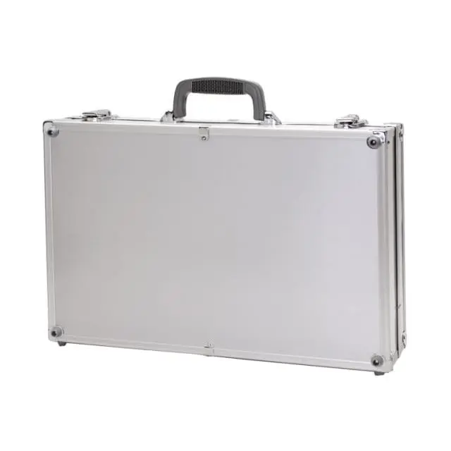 212 MAIN Silver Aluminum Packaging Case (TZ Case PKG-20 S) - 5.5x13.5x20 in. Men's Briefcase with Key Locks, Removable File, Rubber Handle, Smooth Panels, Laptop Bags