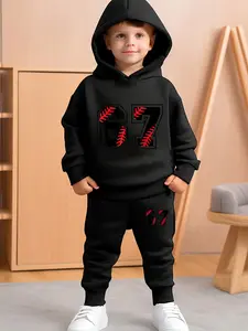 Boys' fashion hoodie set; comfortable casual hooded long-sleeved sweatshirt Hoodies   sporty fashion pants Sweatpants