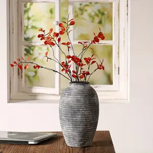 Unique Creative Aged Round Ceramic Vase, Decorative Bottle for Home Decoration, Multifunctional Indoor Desktop Ornament, Flower Arrangement, Table Decor, Home Decor Accessory, Vintage Room Decor
