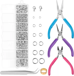 Repair Kit with 1520  Jump Rings and 3 count Pliers for Earrings, Necklaces, Rings, Bracelets