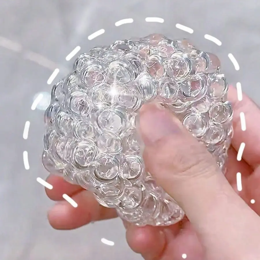 Handmade Stress Relief Ball, Fidget Balls, Noisy Pressure Ball, Fun Gift for Men and Women, Bead Stress Ball, Adult Moldable Vacuum Stress Ball, Stress Relief Tools
