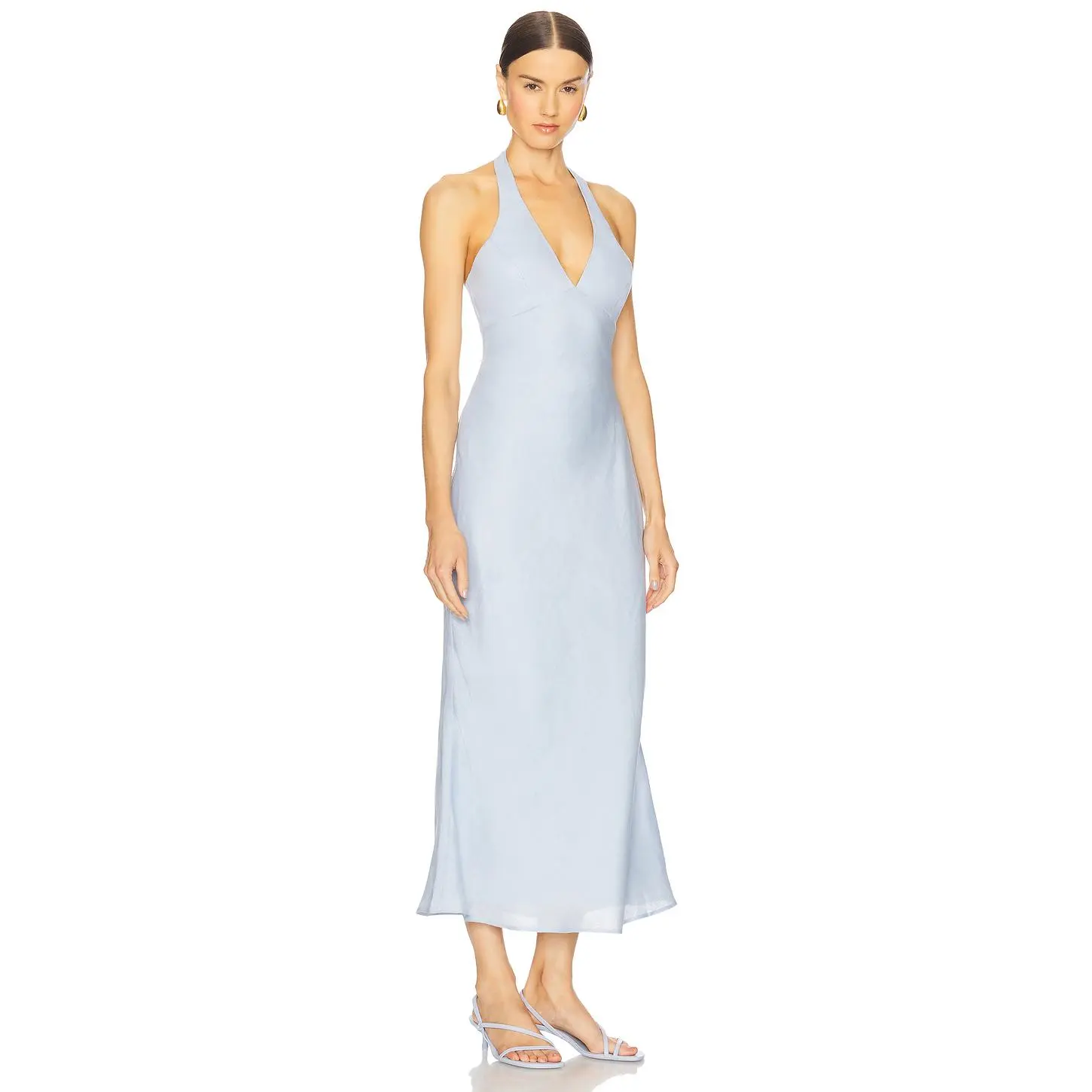 Bardot x REVOLVE Paola Halter Linen Midi Dress in Sand - TikTok Shop
