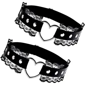 Leather Garter Belt for Women Girl Gothic Punk Harness Black