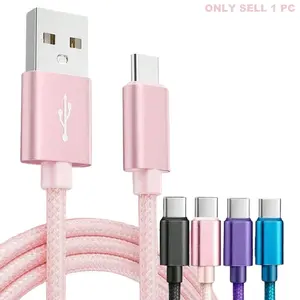 1 Count USB Type-C Fast-Charging Cellphone Electronic Cable, Nylon-Braided Portable 3.3/6.6/10 ft USB-A to USB-C Charger Cord, Super-Fast Charging Compatible with Smartphone Samsung Galaxy S25/S24/S23