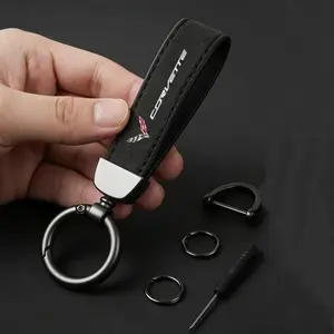 Fashion Solid Color Flip Fur Keychain Lanyard Business Gift Key Chain For Chevrolet Chevy Corvette C4 C5 C6 1984-2009 2010 2011 2012 2013