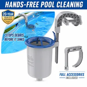 Sepetrel Above Ground Pool Wall Mount Surface Skimmer, Efficient Debris-Removing Accessory for Inflatable Collar, Tubular & Metal Frame Pools with Floating Skimmer Basket