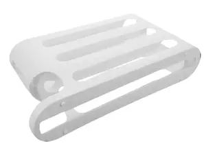 4-tier Automatic Rolling Egg Holder for Refrigerator Space-saving Slide Egg Storage Box Organizer White Plastic Tray for Kitchen Fridge