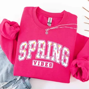 Spring Vibes Sweatshirt, Floral Crewneck, Spring Graphic Apparel, Easter Gift for Women
