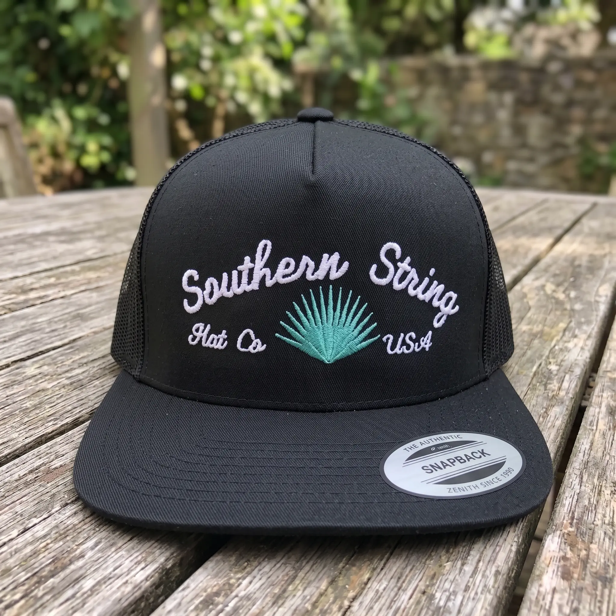 Southern String Embroidered Snapback Hat Coastal Trucker Cap Beach Hat
