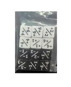 Set of 12 Black and White Counter Dice