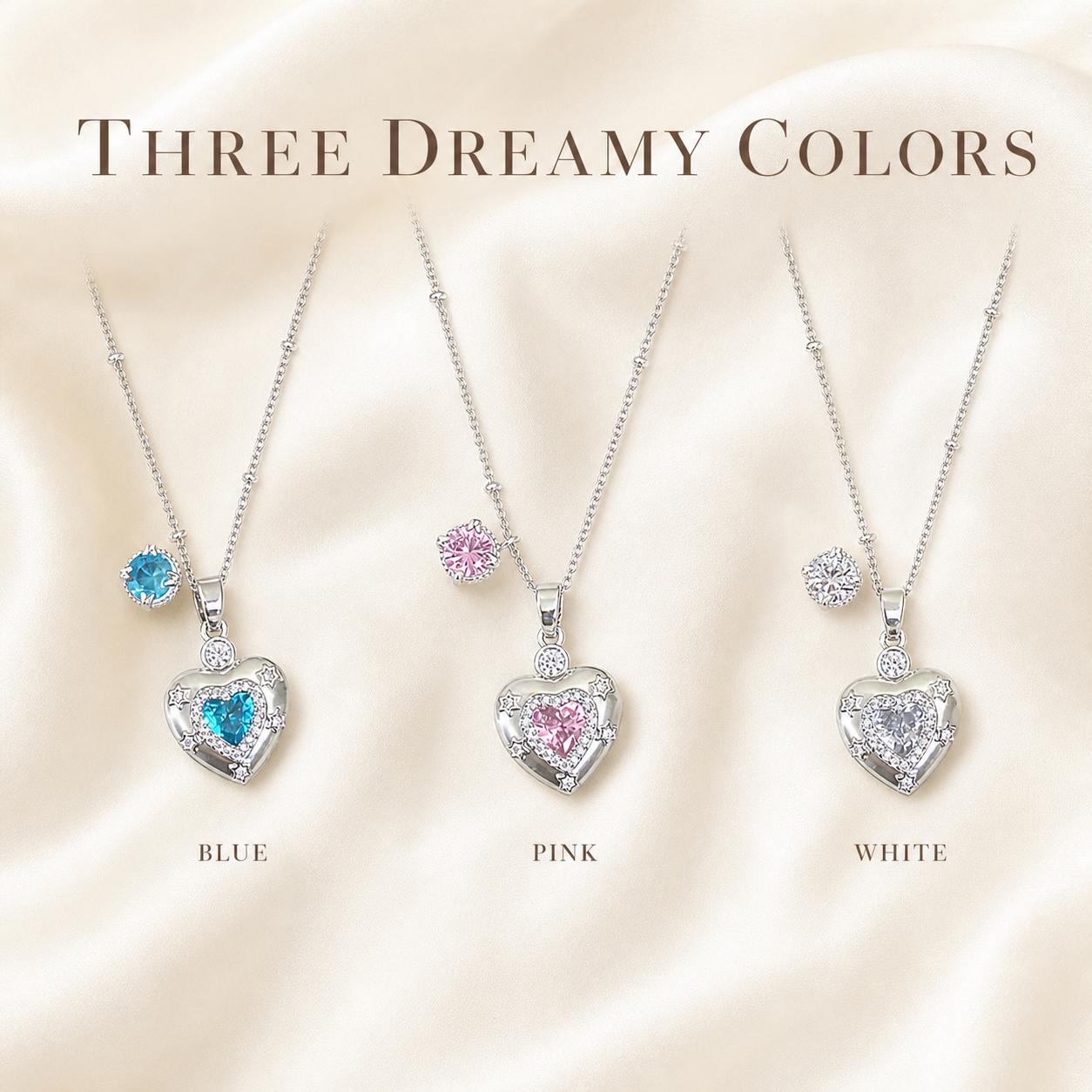 Dainty Satellite Heart Chain Necklace for Women, Cubic Zirconia,Unique Clavicle Chain with Stacked Heart Pendant, Costume Jewelry, Accessories for Women, Unique Gifts, Womens Gifts, Back to School, Gifts For Women