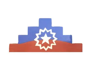 Juneteenth Flag Hand-Painted Kwanzaa Kinara – Pyramid Design