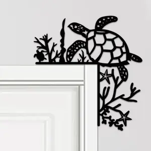 Iron Turtle Ocean Creative Wall Art for Living Room Bedroom Decor Modern Door Corner Decoration Hanging Sculpture Home Gift Idea