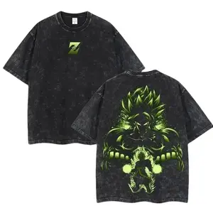 Vintage Broly Legendary Super Saiyan LSSJ DBZ Dragon Ball Z Oversized Graphic Tee Heavyweight Acid Wash Cotton Boxy Fit Double Printed T Shirt Y2K Streetwear Gym Pump Cover Japanese Anime Manga Dark Aesthetic Grunge Outfits Merch Epic Fan Gift Top Unisex