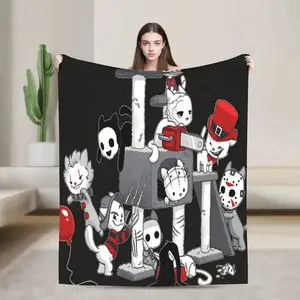 Friday the 13th horror movie themed print blanket - soft flannel for all seasons, suitable for sofas, bedrooms, and offices