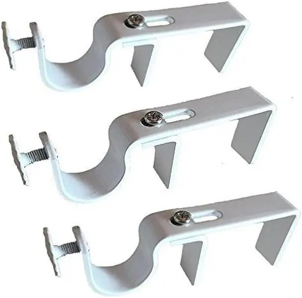 NONO Bracket – No Rod Bracket for Vertical Blinds, Outside Mounted Blinds Clip On Set of 3 (White), No Drilling Required, Renter Friendly, Fits Rectangular Headrails