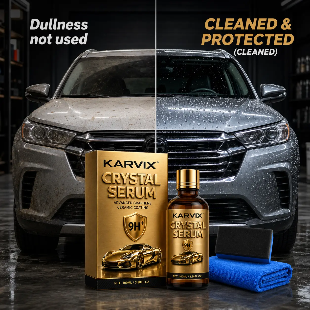 KARVIX 100ml Car Crystal Serum 9H Graphene Ceramic Coating nano car coating Nano Car Coating Fast durable hydrophobic shields paint prevents fading, perfect for everyday car maintenance Exhibition hall like luster