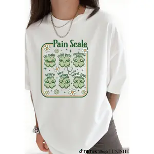 Shamrock Pain Scale Graphic Tee – Fun St. Patrick's Nurse Shirt for Medical Staff