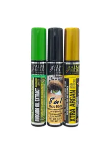 Alma Belleza Cosmetics 8-in-1 Extend & Volume Mascara,XTRA Argan, Bergamot Oil, & Intense Darkness, Waterproof, Nourishing, and Bold Volume - Makeup, Pigment