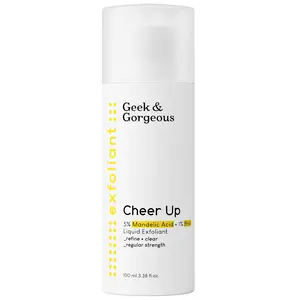 Geek & Gorgeous Cheer Up Chemical Exfoliator for Face with Mandelic Acid and BHA Acid, Works Against Acne, Blackheads and Enlarged Pores, for Combination Skin and Oily Skin, 100 ml