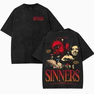 Sinners Movie T-Shirt, Vintage Movie 2025 Unisex Horror Action Film Hoodie Tshirt Cotton Graphic Tee Shirt, Causal Men Gifts Streetwear Casual G