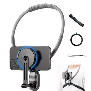 Magnetic Neck Phone Bracket, Magnetic Neck Hanging Anti-shake Shooting Bracket, Selfie Accessories for Vlog Live Outdoor Travel