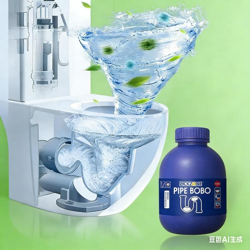 PICKZONE PIPE BOBO -Drain Unclogger Powerful Pipeline Dredging for Kitchen Sinks Shower Drains Tubs Dissolves 200+ Blockages Kills 99% Bacteria Safe for All Pipes Quick Dredging Formula Household Cleaner Bathroom Cleaning Tool