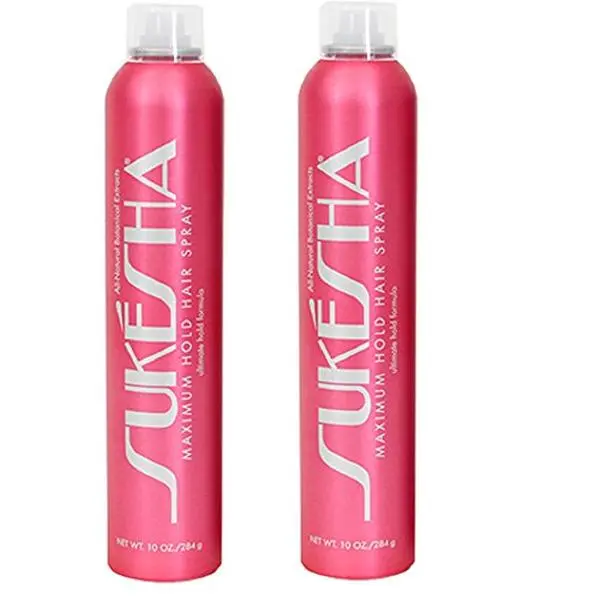 sukesha Maximum Hold Hairspray 10 oz 2 pack