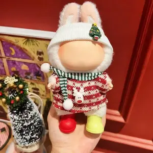 Labubu Cozy Christmas Outfit Set for 7inches  Holiday Vibe with Scarf Festive Hoodie