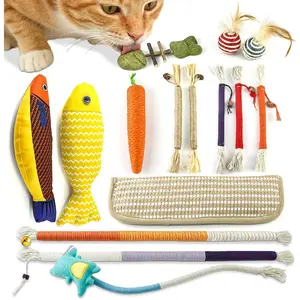 15 Pcs Cat Toys for Indoor Cats, Safe Teeth Cleaning Chew Infused Cat Catnip Toys, Suitable for All Cat Breeds Pet Toys