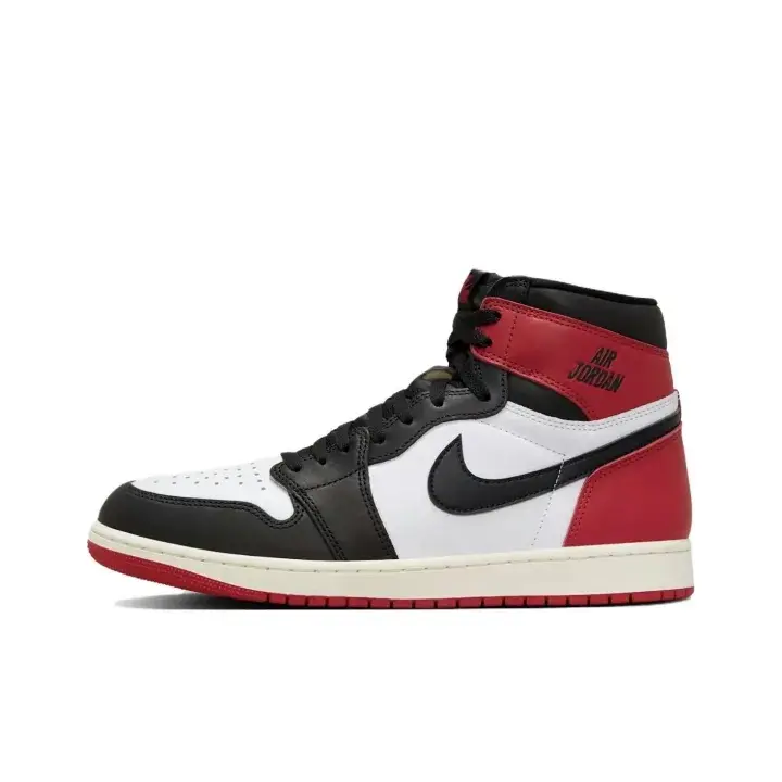 Unisex classic leather high top sneakers everlasting black white red color scheme streamlined shoe contour exquisite detail workmanship All Day Comfort foot cushion legendary Streetwear style widely promoted by fashion creators on social media
