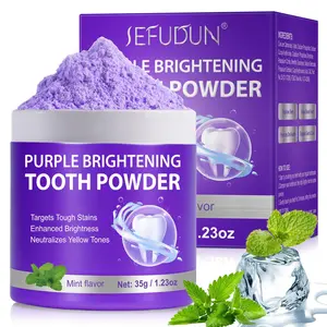 SEFUDUN Purple Teeth-Whitening Tooth Powder, with a purple brightening formula, Teeth Brightener, cleans teeth and leaves them feeling fresh, Mint. It removes stains and reveals pearly white teeth, helping you show off a confident smile.
