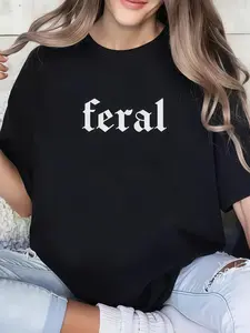 Wild and Free Women's T-Shirt, Bold Letter Print Statement Top, Casual Fitted Tee, Perfect Mother's Day Gift, Unisex Fashion Clothing