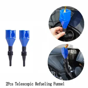 2-Pack Flexible Telescopic Plastic Funnel, Durable Spill-Proof Oil Pourer, Multi-Functional Liquid Flow Funnel, Car Maintenance Essential