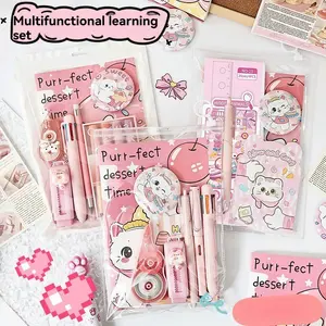 Cat Stationery Set for Middle School Students, Learning Gift Pack, Birthday Party Favors, Class Reward, Kids' Study Supplies, Pen Set