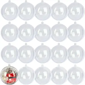 20 Pack Clear Plastic Fillable Ornament Ball 3.15''/80mm for Christmas,Holiday, Wedding,Party, Decor