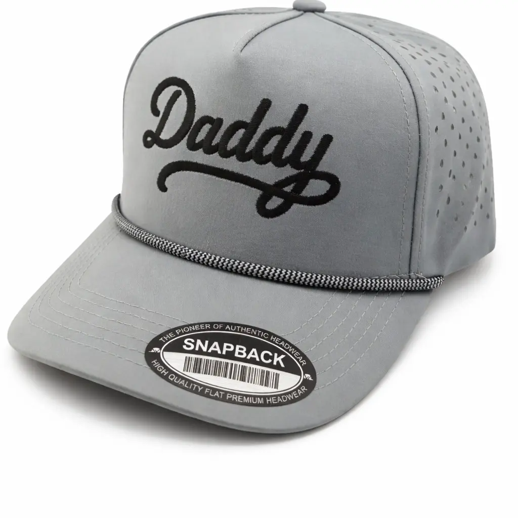 WAYCAP Daddy Snapback Dad Hat - Sporty Casual Fashion Accessory with Breathable Sides, Flat Brim, and Playful Look, Dad Hats Funny Dad Hat Premium Fitted Cap Custom Trucker Cap