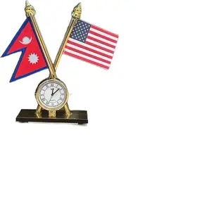Nepal and Usa flag for car dashboard