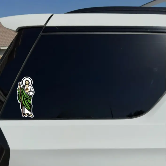 San Judas Tadeo #4 Color Vinyl Religious Decal - Custom Car Window Decal, Car Exterior Accessory, Automotive Decorative Sticker
