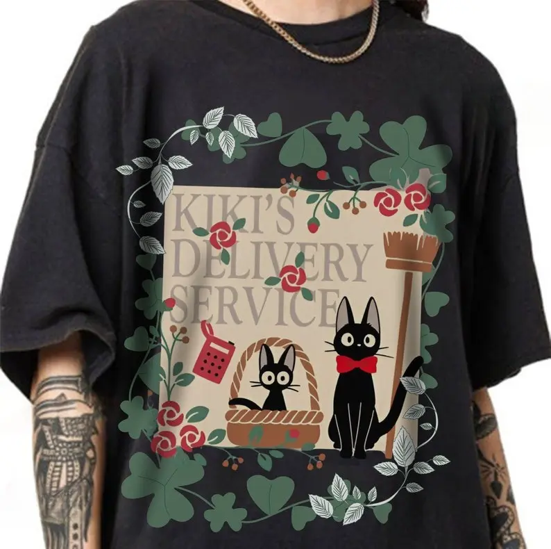 Studio Ghibli Sweatshirt, Anime Studio Ghibli, Comfort Colors Ghibli, Kiki's Delivery Service, Anime Lover Gift, Kiki And Jiji, Casual Cotton