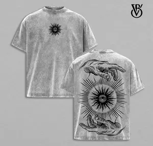 All Seeing Eye T-Shirt & Tank Top, Vintage Washed Oversize Streetwear Tee, Gothic Spiritual Hand Sunburst Graphic Shirt, Unisex Heavyweight Cotton Top, Gift for Fans