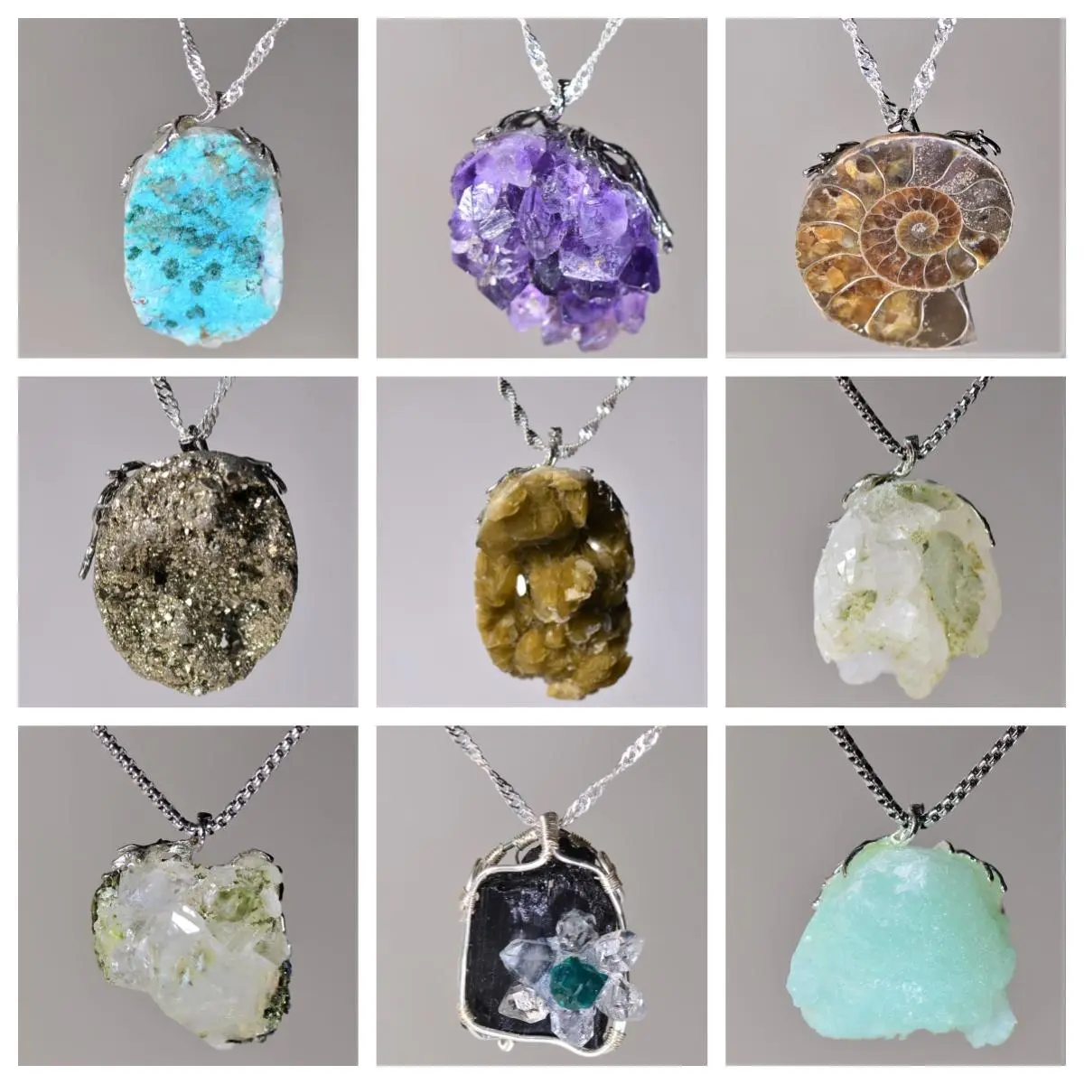 Asteraia Handcrafted Raw Crystal Necklace, Natural Stone Pendant Chain for Women, Exquisite Trendy Daily Wear Jewelry Gift, Exquisite Trendy Pendant, Handmade Jewelry, Adults, Crystal Textures, International, Multiple Styles, Crystal Jewellery, Decorative